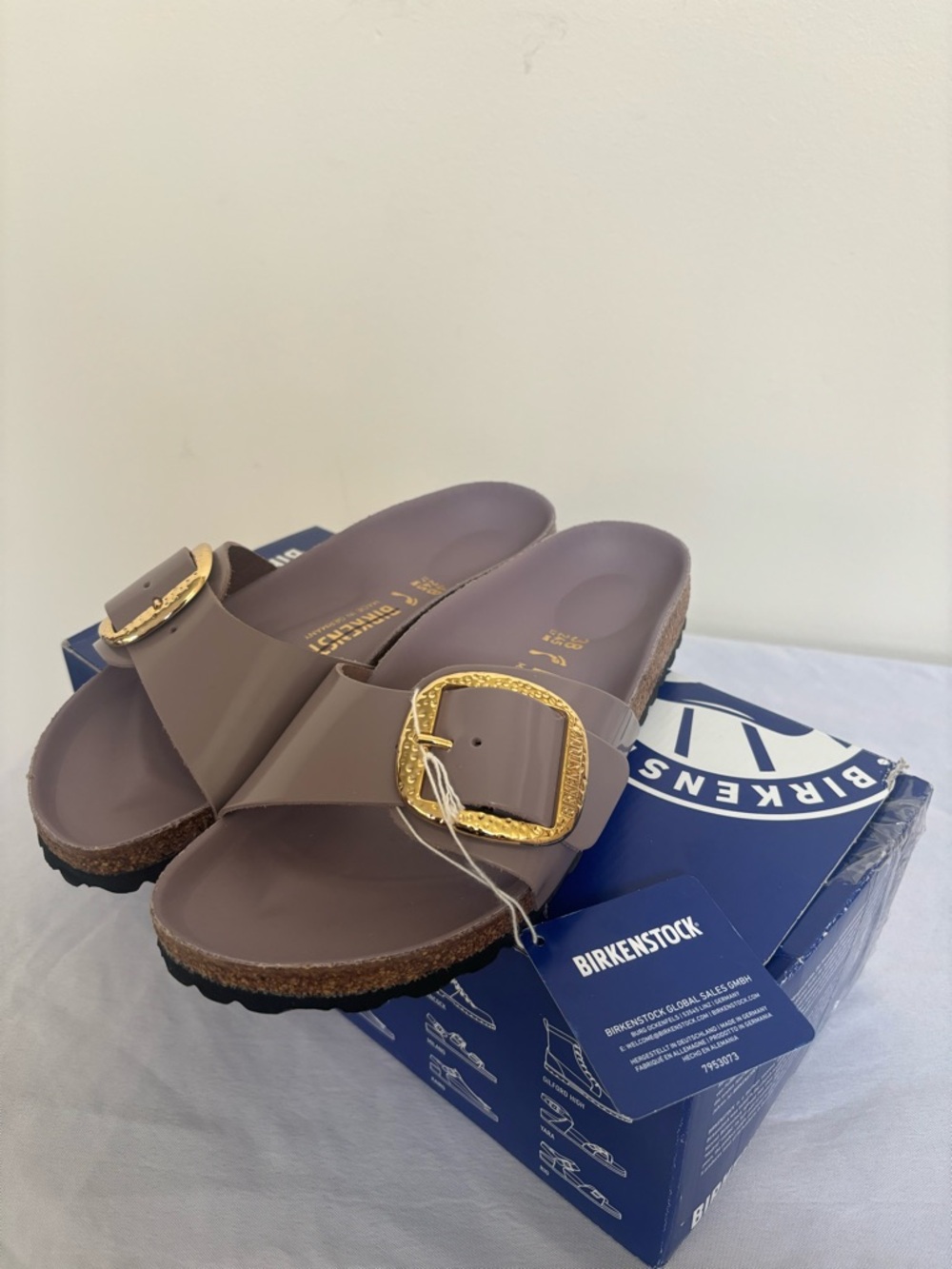 Birkenstock Madrid Hammered Big Buckle Sz 7 Eu 38 Narrow fit NWB Womens sandals - Picture 4 of 9